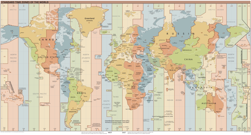 time zones map